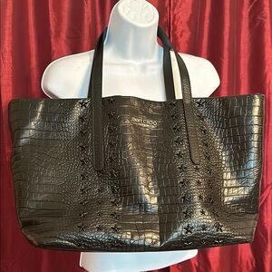 Jimmy Choo Black Structured Tote Bag